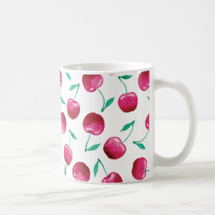 Watercolor Cherry Pattern Coffee Mug