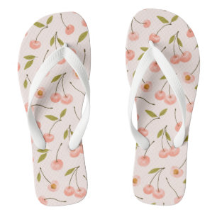 Watercolor Cherry Pattern Flip Flops
