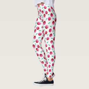 Watercolor Cherry Pattern Leggings