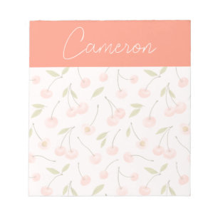 Watercolor Cherry Pattern Notepad