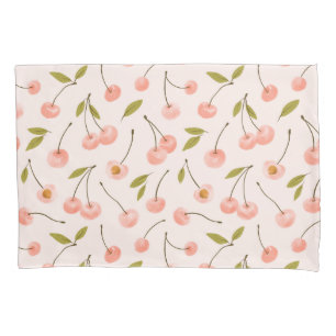 Watercolor Cherry Pattern Pillowcase