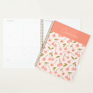 Watercolor Cherry Pattern Planner