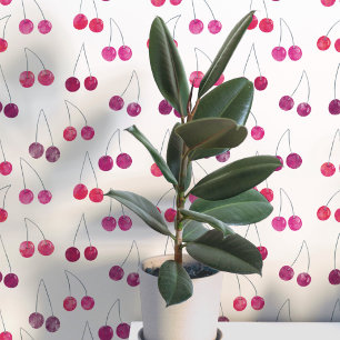 Watercolor Cherry Pattern Wallpaper