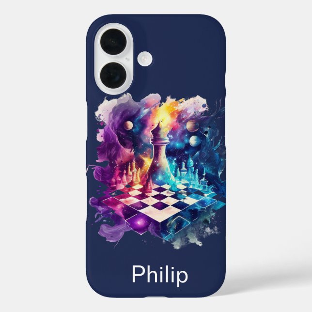 Watercolor Chess Piece Board Case-Mate iPhone Case (Back)
