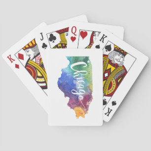 Watercolor Chicago Playing Cards