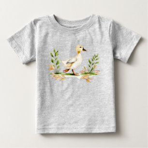 Watercolor Chick With Four-Leaf Clover Baby T-Shirt