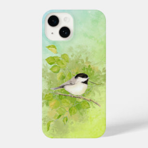 Watercolor Chickadee Bird Wildlife Nature Art iPhone 14 Case