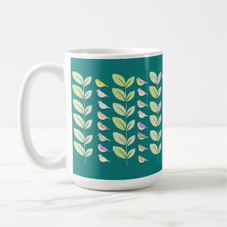 Watercolor Chickadees & Leaves Coffee Mug