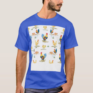 Watercolor Chicken And Rooster T-Shirt