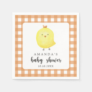 Watercolor Chicken Baby Shower Napkin