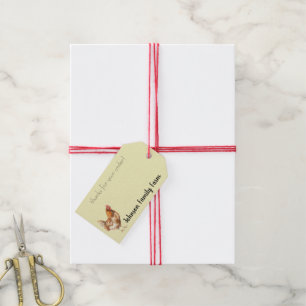 Watercolor Chicken Custom  Gift Tags