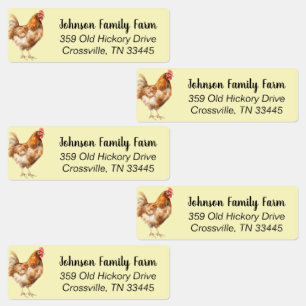 Watercolor Chicken Custom Labels