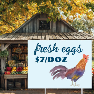 Watercolor Chicken & Eggs for Sale CUSTOM  Garden Sign