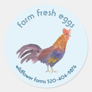 Watercolor Chicken Eggs for Sale CUSTOM Product  Classic Round Sticker