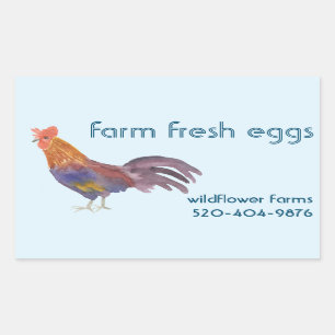 Watercolor Chicken Eggs for Sale CUSTOM Product  Rectangular Sticker