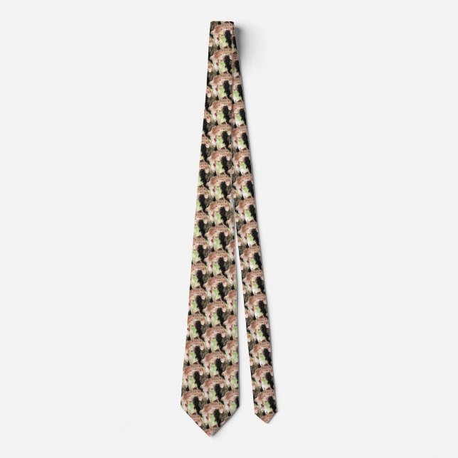 Watercolor Chicken Farmer Farm Barn Pattern Tie (Front)