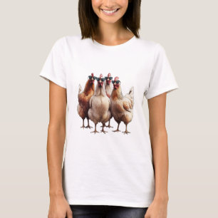 Watercolor Chicken Squad with Sunglasses T-Shirt