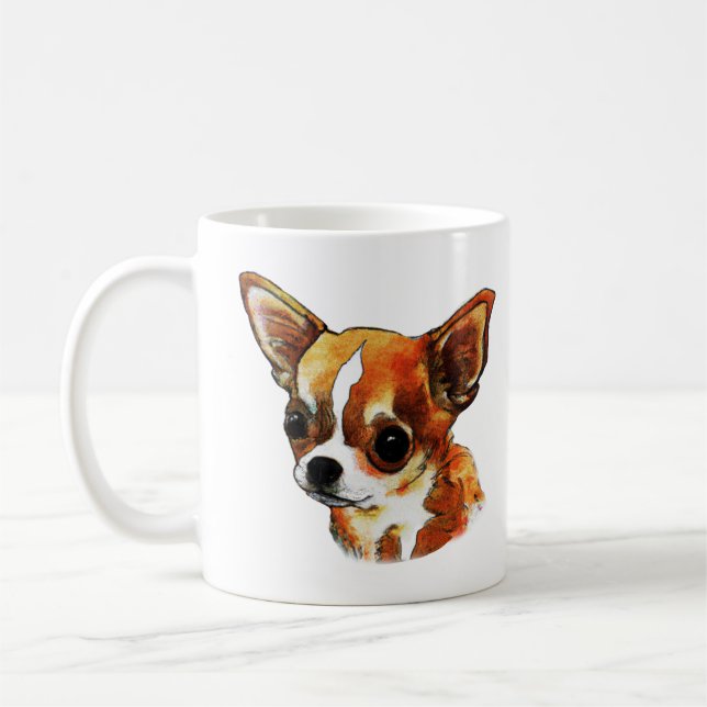 Watercolor Chihuahua Coffee Mug (Left)