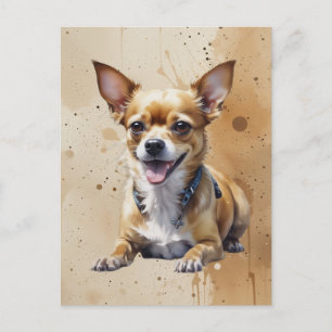 Watercolor Chihuahua, Pet Dog Animal Postcard