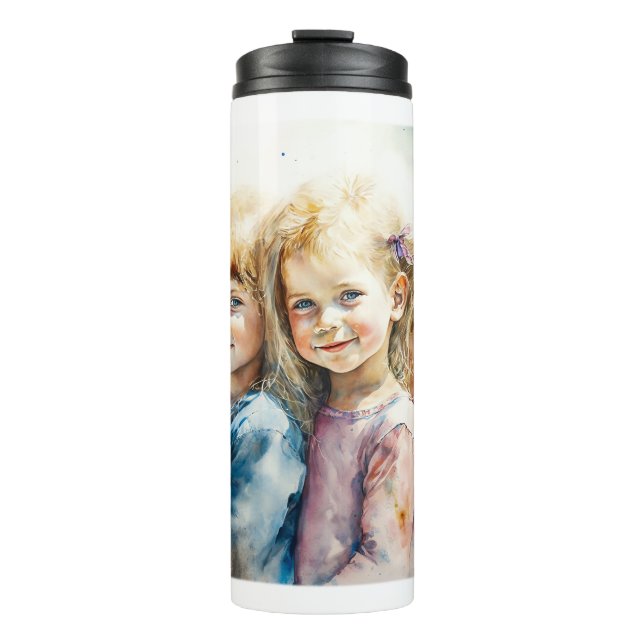 Watercolor Children Thermal Tumbler  (Front)
