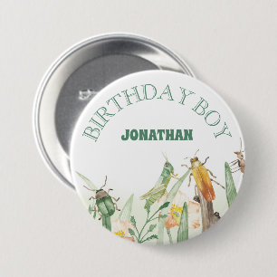 Watercolor Child's Bug Insect Birthday Boy 7.5 Cm Round Badge
