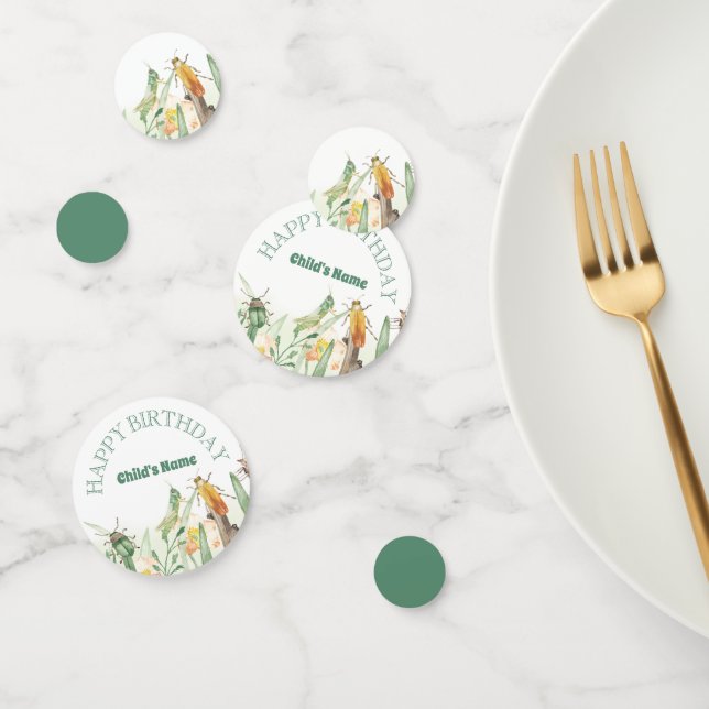 Watercolor Child's Bug Insect Birthday Confetti (Group)