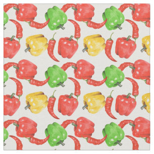 Watercolor Chilli Peppers Pattern  Fabric