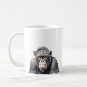 Watercolor chimpanzee monkey painting art coffee mug