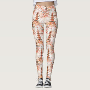 Watercolor Chinese Pagoda with Cherry Blossoms (1) Leggings