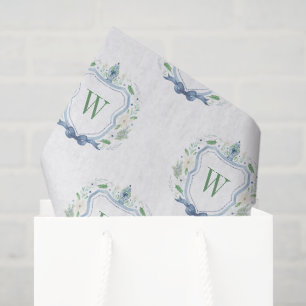 Watercolor Chinoiserie Ginger Jars Crest Tissue Paper