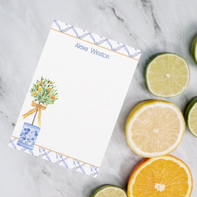 Watercolor Chinoiserie Orange Tree Topiary Thank You Card (Creator Uploaded)