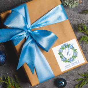 Watercolor Chinoiserie Wreath Christmas Enclosure Card