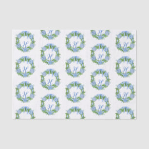 Watercolor Chinoiserie Wreath Christmas Monogram Tissue Paper