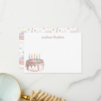 Watercolor Chocolate Birthday Cake Personalised