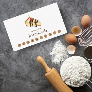 Watercolor Chocolate Cheesecake Loyalty Card