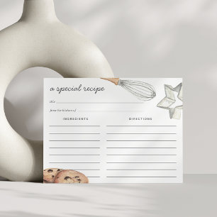 Watercolor Chocolate Chip Cookie Recipe Card