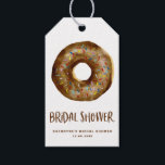 Watercolor Chocolate Doughnut Bridal Shower Thank  Gift Tags<br><div class="desc">Send thanks to guests with this customisable bridal shower gift tag. It features a watercolor chocolate doughnut with colourful sprinkles. Personalise this chocolate bridal shower gift tag by adding your details. This doughnut tag is available in other colours.</div>