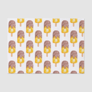 Watercolor Chocolate Fudge Popsicle Tissue Paper