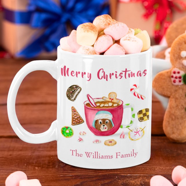 Watercolor Chocolate Gingerbread Cookies Holiday Coffee Mug (Creator Uploaded)