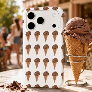 Watercolor Chocolate Ice Cream Pattern