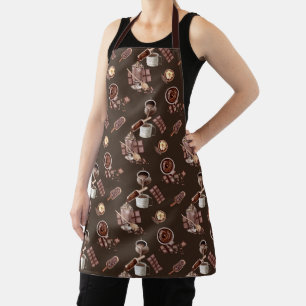 Watercolor Chocolate Pattern  Apron