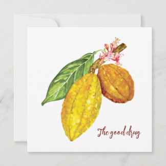 Watercolor chocolate tree fruit invitation