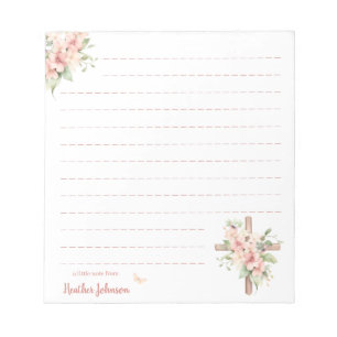 Watercolor Christian Easter Cross Custom Notepad