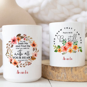 Watercolor Christian Inspirational Bible Verses Coffee Mug