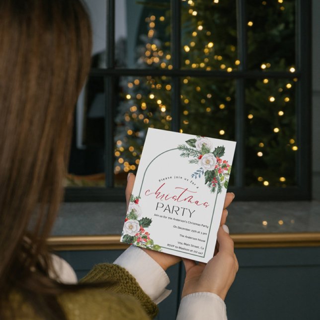 Watercolor Christmas Arrangement Christmas  Invitation (Creator Uploaded)