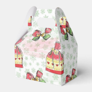 Watercolor christmas bag of sweets favour box