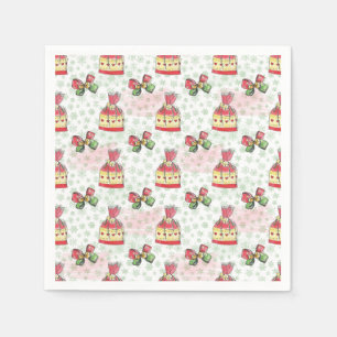 Watercolor christmas bag of sweets napkin