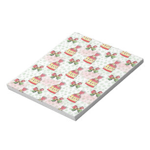 Watercolor christmas bag of sweets notepad