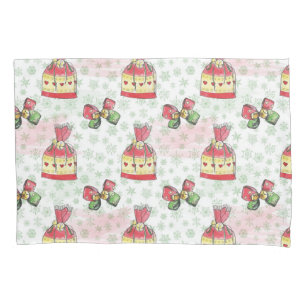 Watercolor christmas bag of sweets pillowcase