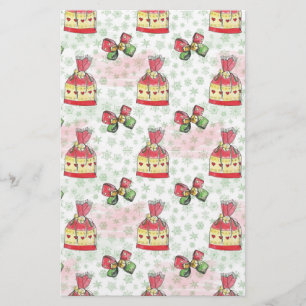 Watercolor christmas bag of sweets stationery